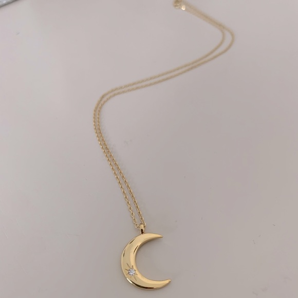 Moon Pendant Necklace | 14k Gold Plated - Picture 3 of 5